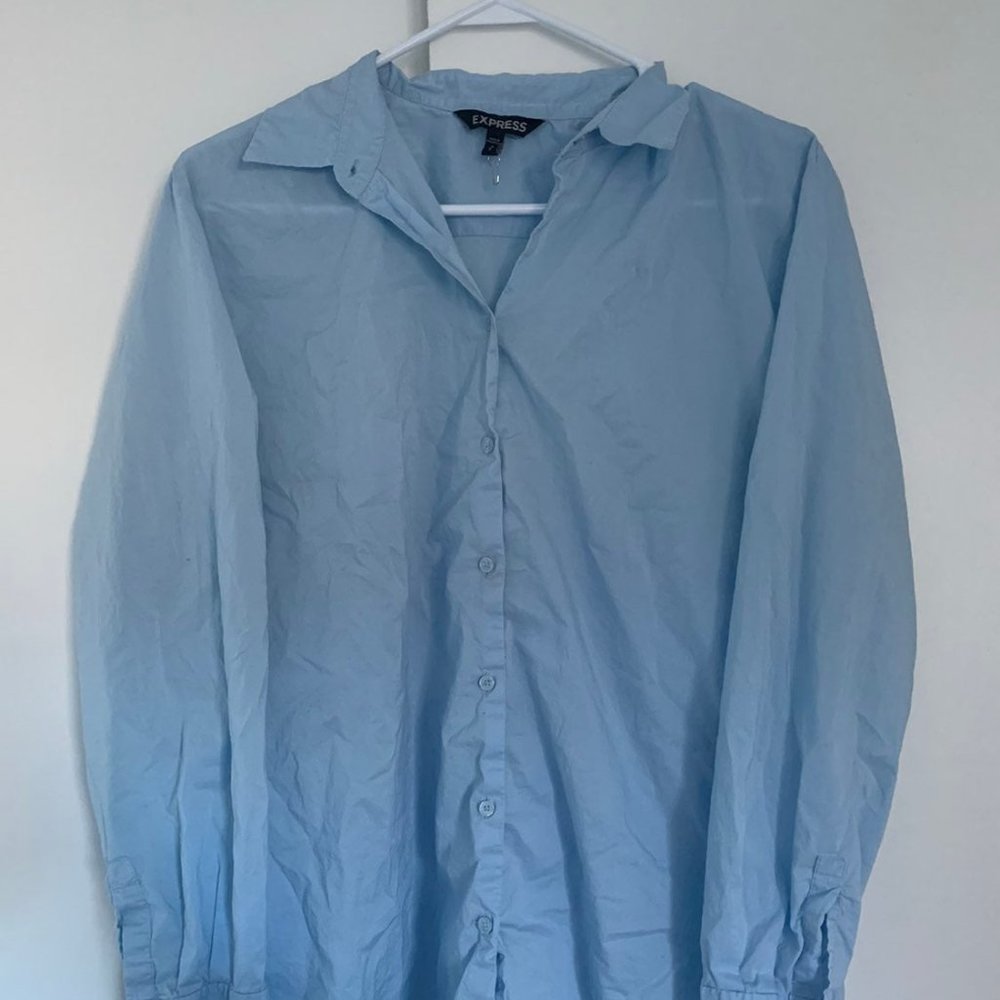 Light Blue Women Express Dress Shirt - M
